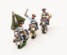 SYRU11 Seven Years War Russian: Command: Dragoon Officer, Standard Bearer & Drummer