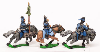 SYRU13 Seven Years War Russian: Command: Hussar Officer, Standard Bearer & Trumpeter