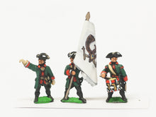 SYRU3 Seven Years War Russian: Command: Musketeer Officer, Standard Bearer & Drummer