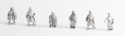 TT4 Camps: Six assorted standing Europeans - Dark Ages to Medieval