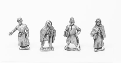TT4 Camps: Six assorted standing Europeans - Dark Ages to Medieval