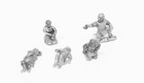 TT5 Camps: Six assorted laying/kneeling Europeans - Dark Ages to Medieval
