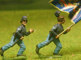 UN9 Union Infantry: Assorted Sergeant Standard Bearers, attacking (head variants)