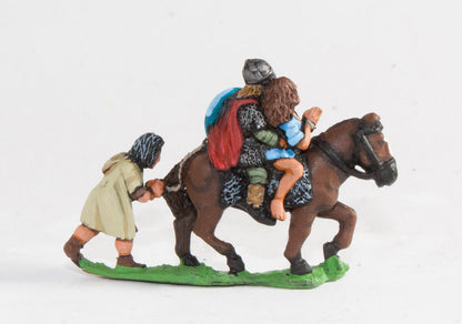 VA12 Viking: Mounted Huscarl with female captive and prisoner following