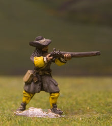 W1 Generic 17th Century: Musketeer firing, in Wide Brim Hat