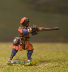 W1a Generic 17th Century: (English) Grenadier firing, in Fur Cap
