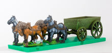 WAG1 Open Wagon with full planked sides and 4 horses