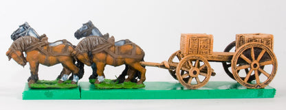 WAG3 Open Wagon with doorway/opening and 4 horses