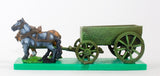 WAG5 Open Wagon with full planked sides and  2 horses