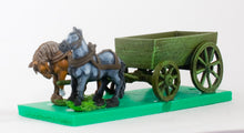 WAG5 Open Wagon with full planked sides and  2 horses
