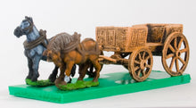 WAG7 Open Wagon with doorway/opening and 2 horses